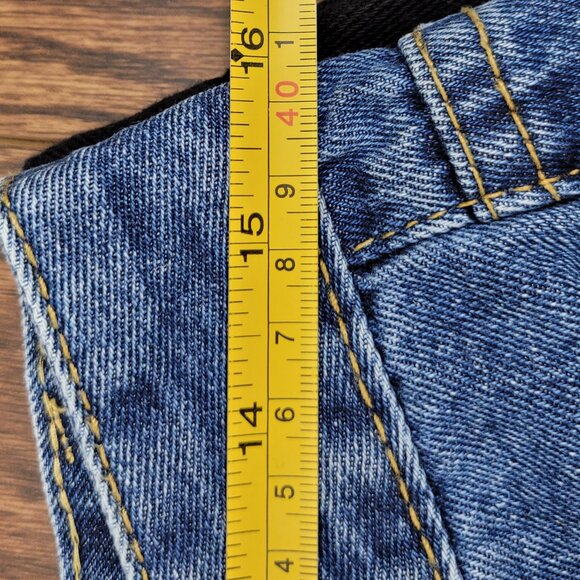 Shein Women's Blue & Black Denim Casual Ripped Cut Out Two Jeans Shorts Sz Large - Picture 6 of 8